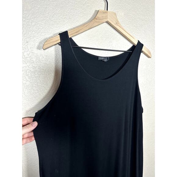 Eileen Fisher Black Tank Maxi Cotton Blend Dress Size Extra Large - Picture 2 of 6